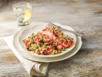 pecan berry salmon orange quinoa salad