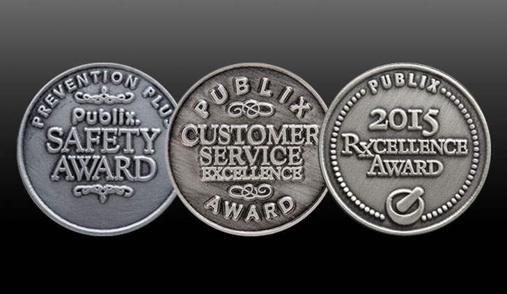 Customer Service Excellence, Safety, Rxcellence Award Medallions