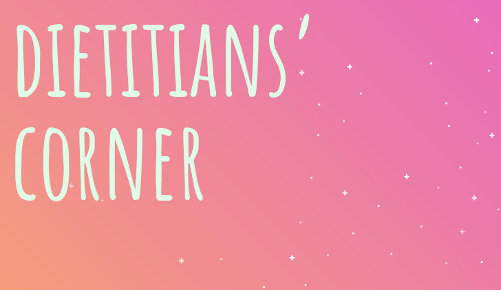 Dietitians' corner on soft pink sky background