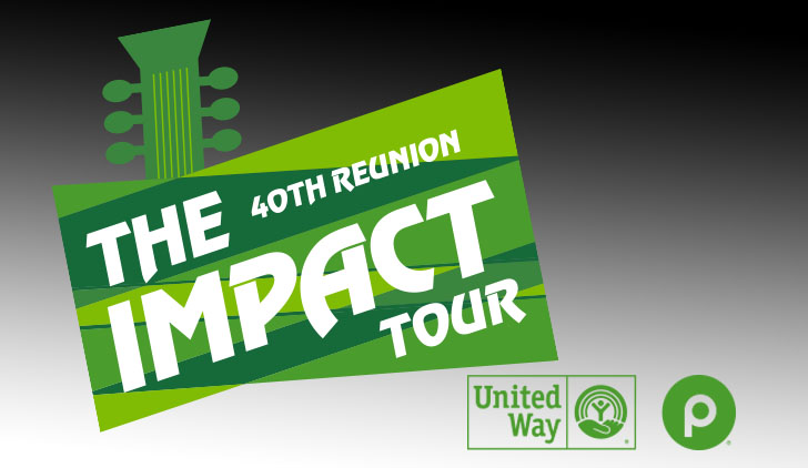 United Way the 40th Impact Tour logo on the left, United Way and Publix logo on the bottom right.